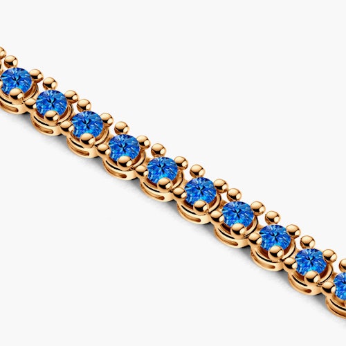 Naszyjnik tenisowy Luminy 3,8mm: złoto, niebieskie szafiry